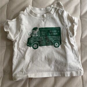 Ralph Lauren White Tee with Green Truck Graphic